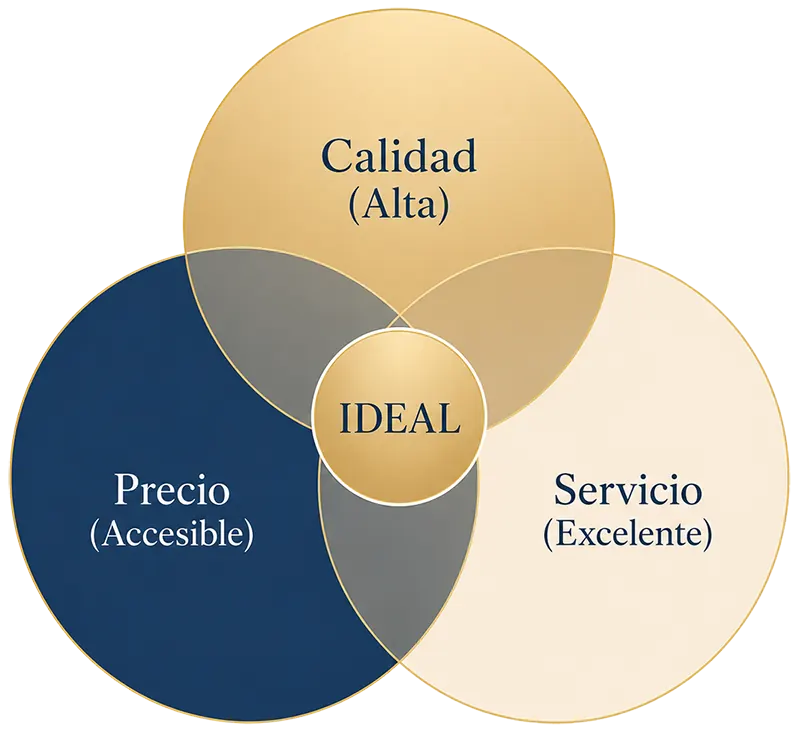 Diagrama de Calidad, Precio y Servicio: la intersección ideal para nuestros clientes